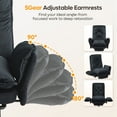 thumbnail image 4 of Bestier Big and Tall Executive Office Chair with Flip-up Arms for Adult, Wide Seat Ergonomic Computer Desk Chair,High Back Velvet Comfy Cross-Legged Office Chair with Footrest and Side Pockets, Black, 4 of 11
