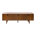 thumbnail image 5 of Mid Century Modern Rattan TV Stand for 55/60/65 inch TV , Entertainment Cabinet, Media Console for Living Room Bedroom Media Room, Solid Wood Feet & Rattan Cabinet Doors, 5 of 12