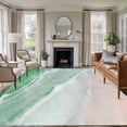 thumbnail image 2 of Rectangle Rug 6x9ft Area Rug, Ombre Sage Green Waves Area Rugs for Living Room Bedroom, Abstract Bohemian Beach Floor Mat Non-Slip Non-Shedding Carpet Indoor Accent Rugs, 2 of 9