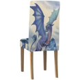 thumbnail image 4 of Funda protectora para silla elástica ABPHQTO diseño de dragón acuarela juego de 4, 4 of 4