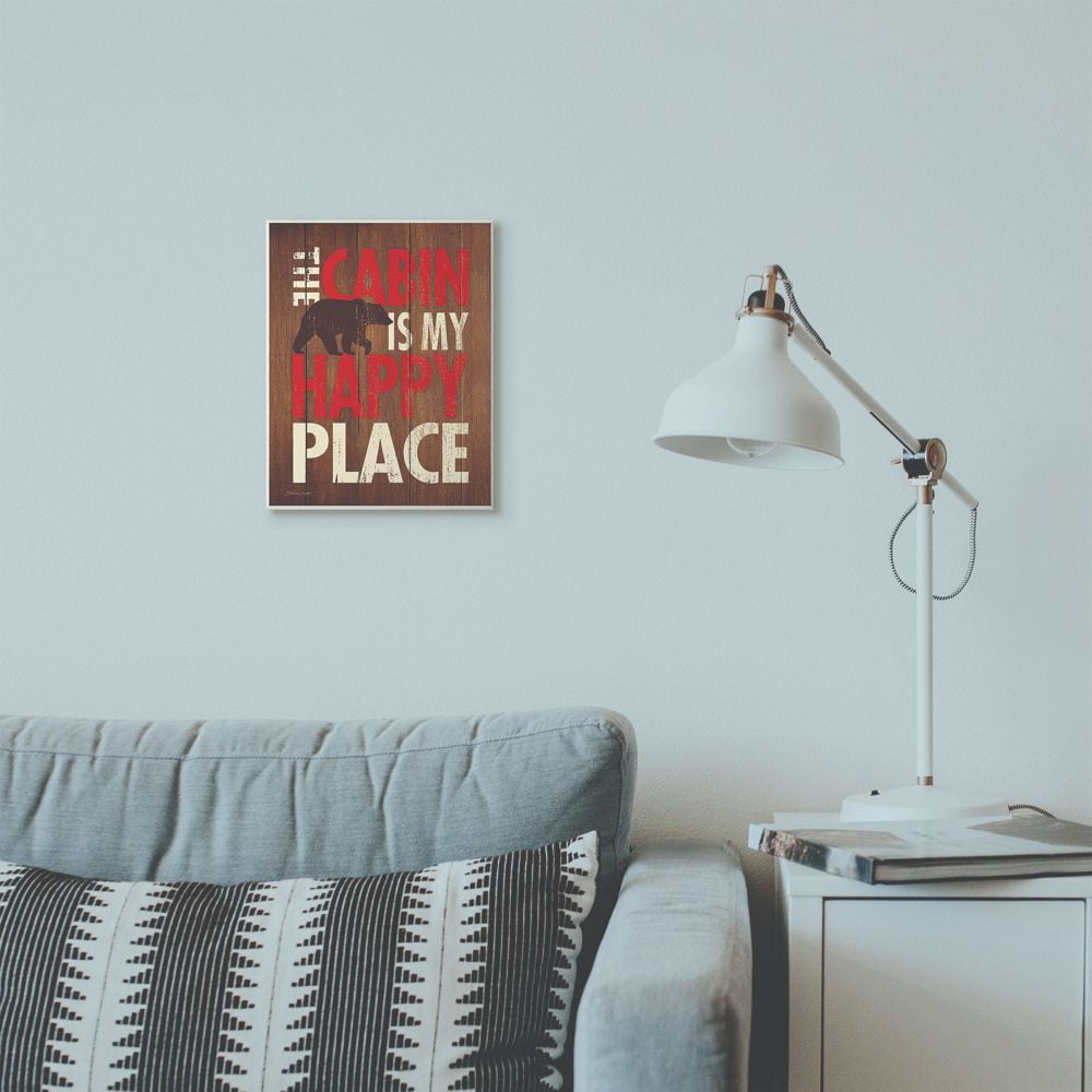 Stupell Industries Cabin Country Home Wood Textured Word Design Wall Plaque Art by Stephanie Workman Marrott