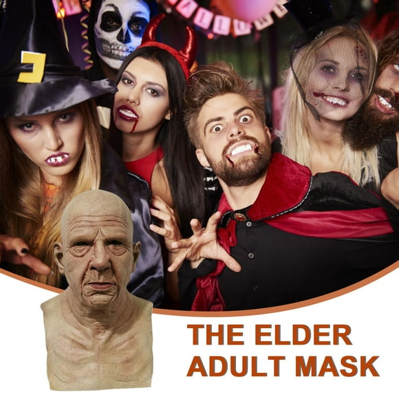 Peggybyg Halloween Old Grandpa Mask Old Man Headgear Cosplay Costume Realistic Masks