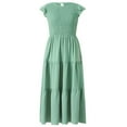 thumbnail image 6 of Sweet Dresses Women's Summer Outfits Short Sleeves Pleated Chest Elegant Evening Dresses Club Streetwear-a-M, 6 of 7