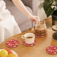 thumbnail image 7 of Xecao Lilies Flowers for MDF Cork Coaster 4 Pcs,Drink Coasters,Suit for House Warming Gifts New Home ,Coffee Table Decor-Round Shape, 7 of 7