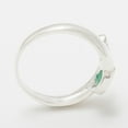 thumbnail image 3 of LBG British Made 9k White Gold Natural Emerald Womens Band Ring - 33 size options - Size 6.75, 3 of 6