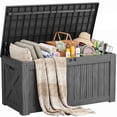 thumbnail image 1 of Homall 120 Gallon Outdoor Patio Box Deck Plastic Resin Storage Box Backyard, Dark Grey, 1 of 8