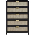 thumbnail image 6 of Meridian Furniture Sage Black Chest with Natural Cane Drawer Front, 6 of 24