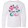 thumbnail image 3 of Inktastic I Love My Gigi Pink and Blue Fox with Hearts Long Sleeve Youth T-Shirt, 3 of 5
