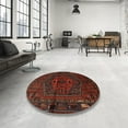 thumbnail image 4 of Ahgly Company Machine Washable Indoor Square Traditional Dark Red Area Rugs, 8' Square, 4 of 7