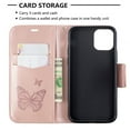 thumbnail image 3 of iPhone 11 Pro 5.8" Wallet Case, Dteck Embossed Butterfly Flip PU Leather Stand Wallet Case Cover For Apple iPhone 11 Pro 2019, Pink, 3 of 6