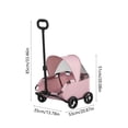thumbnail image 3 of Dog Stroller, Folding Pet Carrier with Weather Cover for Cats and Dogs, Pet Stroller Wagon, 4 Wheels _ #06 _ B _ Pink, 3 of 9