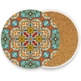 thumbnail image 2 of GZHJMY Mexican Talavera Tile Style Round Coasters for Drinks,Absorbent Heat Resistant Coaster for Tabletop Protection,Suitable for Kinds of Cups, Wooden Table, Home Decor 1pcs, 2 of 6