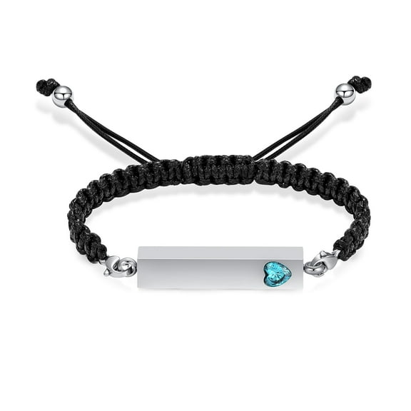 Simple Bar & Heart Urn Bracelet for Ashes for Women Men - Adjustable Cremation Memorial Keepsake Urn Bracelet - Manmade Braided Ashes Holder Urn Jewelry