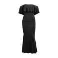 thumbnail image 1 of VISgogo, vestido de noche con hombros descubiertos para mujer, elegante vestido de baile con volantes de Color sólido para cóctel, fiesta de boda VISgogo moda, 1 of 9