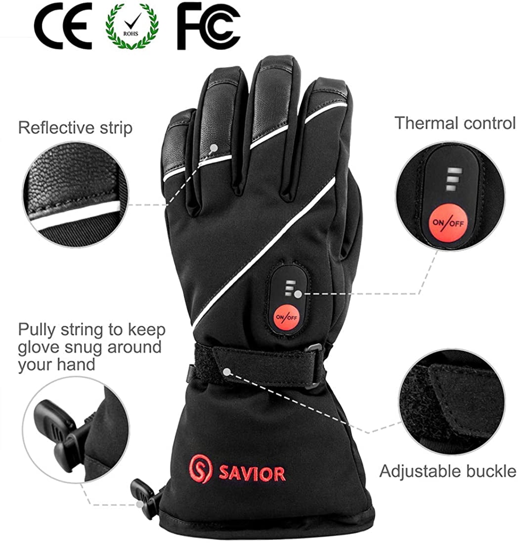 Snow Deer Heated Gloves for Men Women, Rechargeable Electric Heated Gloves ,Heated Skiing Gloves and Snowboarding Gloves