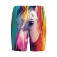 thumbnail image 7 of Daiia Watercolor White Horse Mens Woven Stretch Pajama Short,Short Pajama Pants-4X-Large, 7 of 7