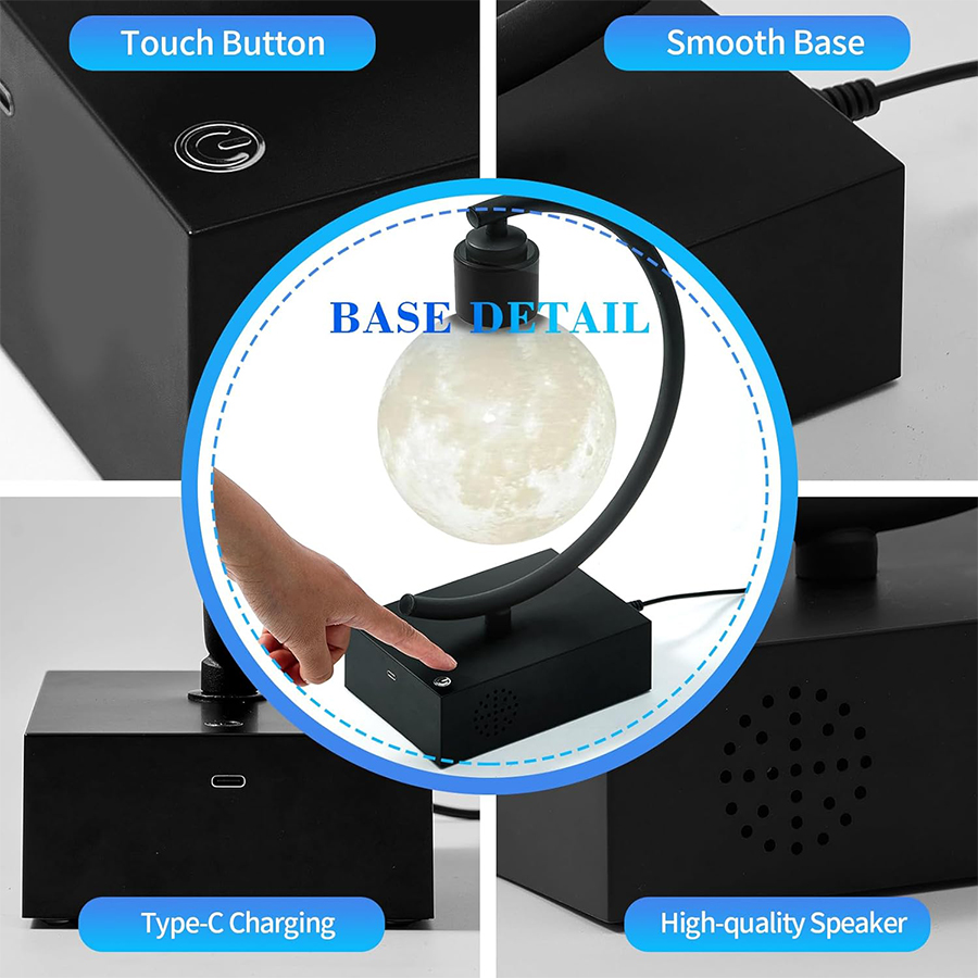 Floating Moon Night Light - 3D Magnetic Levitating Lamp Room Decor