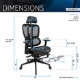 thumbnail image 5 of Techni Mobili Ultimate Reclining Ergonomic Mesh Office Chair with Lumbar Support and Footrest RTA-380C-BK, 5 of 11