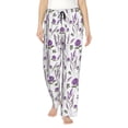 thumbnail image 1 of Balery Lavender Flowers Pantalones de pijama para mujer, pijamas ultraligeros, pantalones de estar por casa-Large, 1 of 6