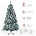 thumbnail image 4 of 7.5ft Prelit Flocked Christmas Tree, Snow Frosted Artificial Xmas Tree with 500 Cold White LED Lights, Easy Assembly, Indoor Holiday Decor, 4 of 9