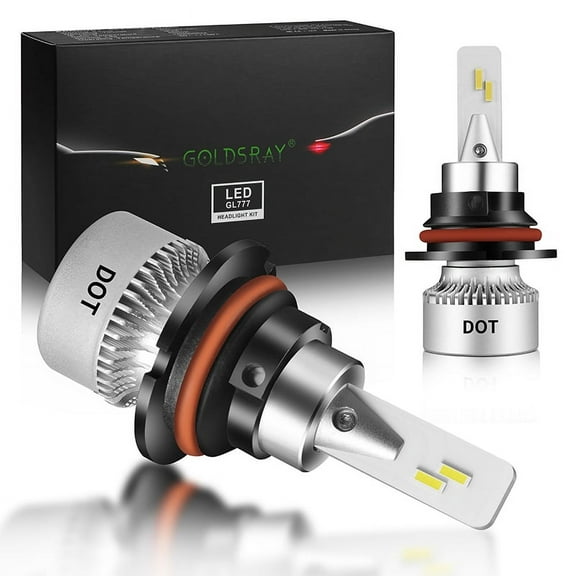 GOLDSRAY 9004 LED Headlight Bulbs DOT Compliant 60W 12000 Lumens 200% Super Bright Cool White High/Low Beam HB1 LED Bulbs with 12000RPM Turbo Cool Fan Plug and Play Pack of 2