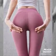 thumbnail image 2 of Pantalones de yoga acanalados Cintura alta Estiramiento Gimnasio Fitness Leggings Deportes sin costuras para mujer Correr Color sólido Control de barriga Leggings de entrenamiento, 2 of 5