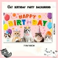 thumbnail image 4 of Cat Party Decorations, 71'' x 43'' Cat Birthday Backdrop Cat Happy Birthday Banner Cat Party Backdrop Cat Themed Birthday Party Backdrop, Cat Party Background for Cat Birthday Party Decorations, 4 of 7