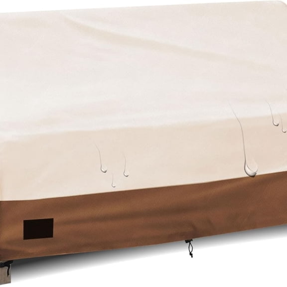 3-Seater Outdoor Furniture Covers Waterproof,76"Wx32"Dx31"H Inches Outdoor Couch Cover, Heavy Duty Patio Furniture Covers,Beige&Brown