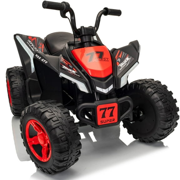 Letsgokid Kids ATV 4 Wheeler, 24V 2 Seater Electric ATV Ride On Toy for Big Kids with 110lb Weight Capacity, 200W Motor, 3.7Mph Max Speed, Spring Suspension, LED Lights, Music