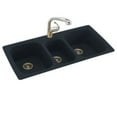 thumbnail image 6 of Swan KS04422TB. 018 Dual Mount Composite 44 inch x 22 inch x 9 inch 1-Hole Triple Bowl Kitchen Sink in Bisque, 6 of 7