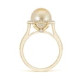 thumbnail image 2 of ANGARA Golden South Sea Cultured Pearl Halo Ring with Milgrain in 14K Yellow Gold for Women | June Birthstone, Birthday, Anniversary, Jewelry Gift for Women | Pearl Ring, 2 of 5