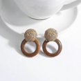 thumbnail image 1 of Pendientes colgantes AENSOA Boho de trenza de ratán de Madera geométricos para mujer, 1 of 5