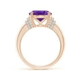 thumbnail image 2 of ANGARA Natural 4.3 Ct. Amethyst with Diamond Classic Ring in 14K Rose Gold for Women (Ring Size: 3), 2 of 10