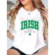 thumbnail image 1 of 1pc Women'S Casual Round Neck Short Sleeve T-Shirt with Irish Clover Print, Polyester Knit Fabric, Medium Stretch, for All Seasons - St. Patrick'S Day Tee, 1 of 6