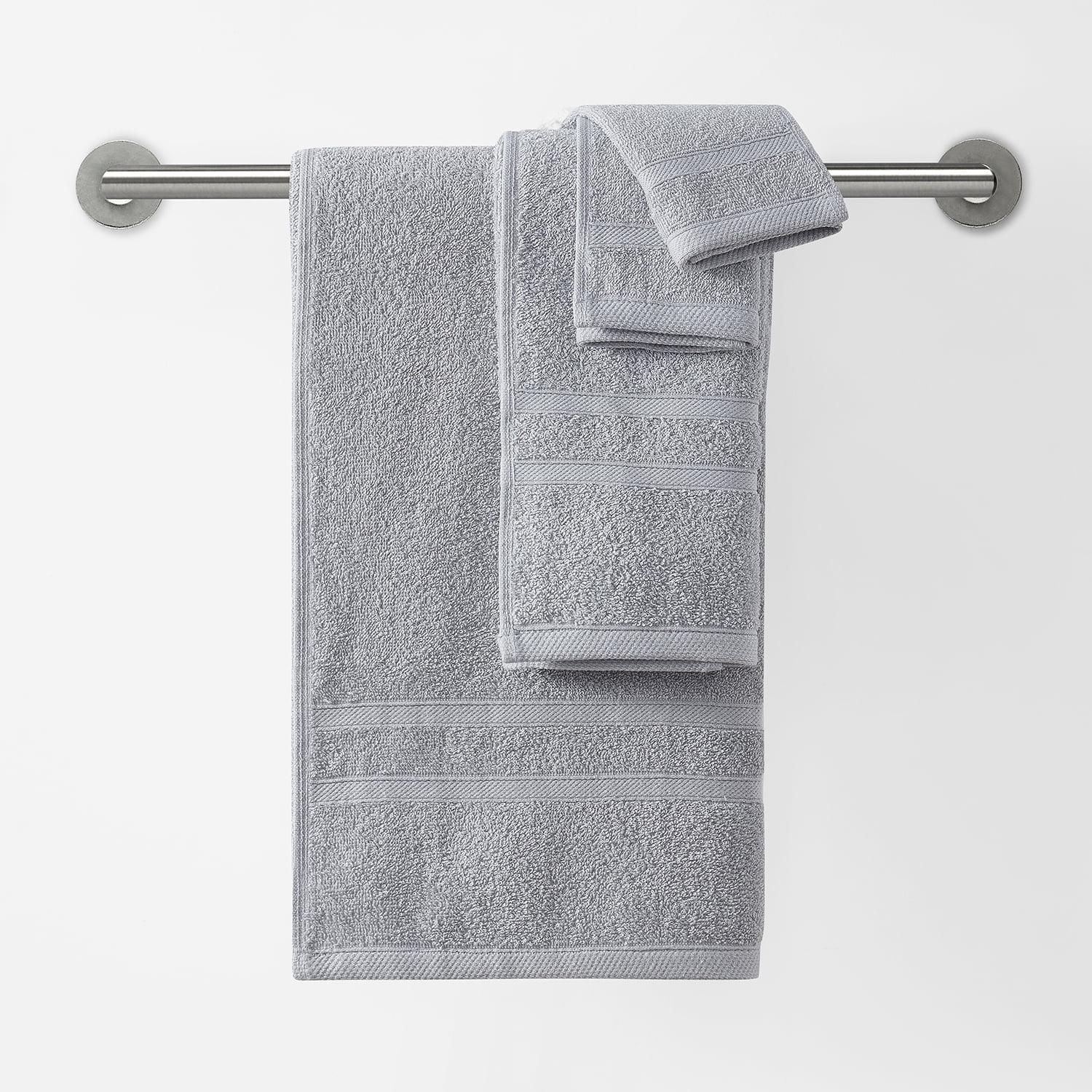 Clorox Bleach Friendly 2 Piece Hand Towel Set, 16 x 26, Light Grey
