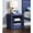 Blue, variant on Luxury Bedroom Nighttable With Antique Platinum, Decorative Feature, Resin & Poplar, Elegant, 30" W X H 18" D, 64 Lb Nightstand In Stylish Storage Option, Poplar Wood, Timeless Look, 30"x30"x18",