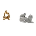 thumbnail image 1 of Escultura Abstracta De Gato Pensador, Adorno De Mesa, Artesanía, Figura Decorativa, Estatua De Animal, Decoración Para Sala De Estar, Estante, Oficina, Dormitorio, Estantería, Regalo De, 1 of 8