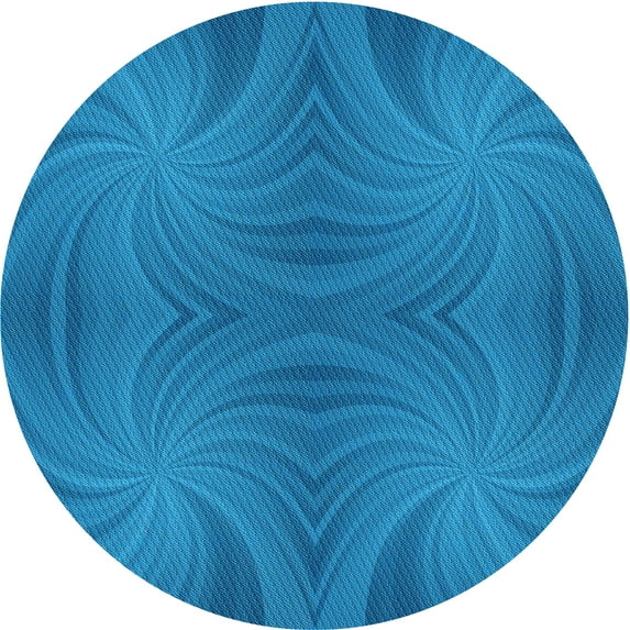 Ahgly Company Indoor Square Patterned Blue Dress Blue Area Rugs, 3' Square