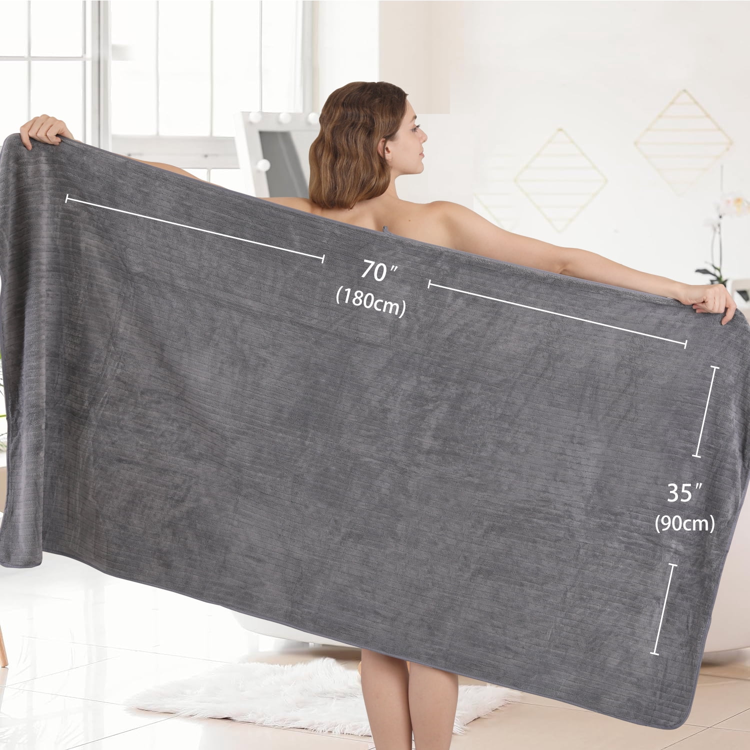 Covina Home 4 Pack Dark Gray Bath Towel Set Microfiber Bathroom Towel Set Ultra Soft Plush Oversized Towels Adult Luxury Bath Sheet
