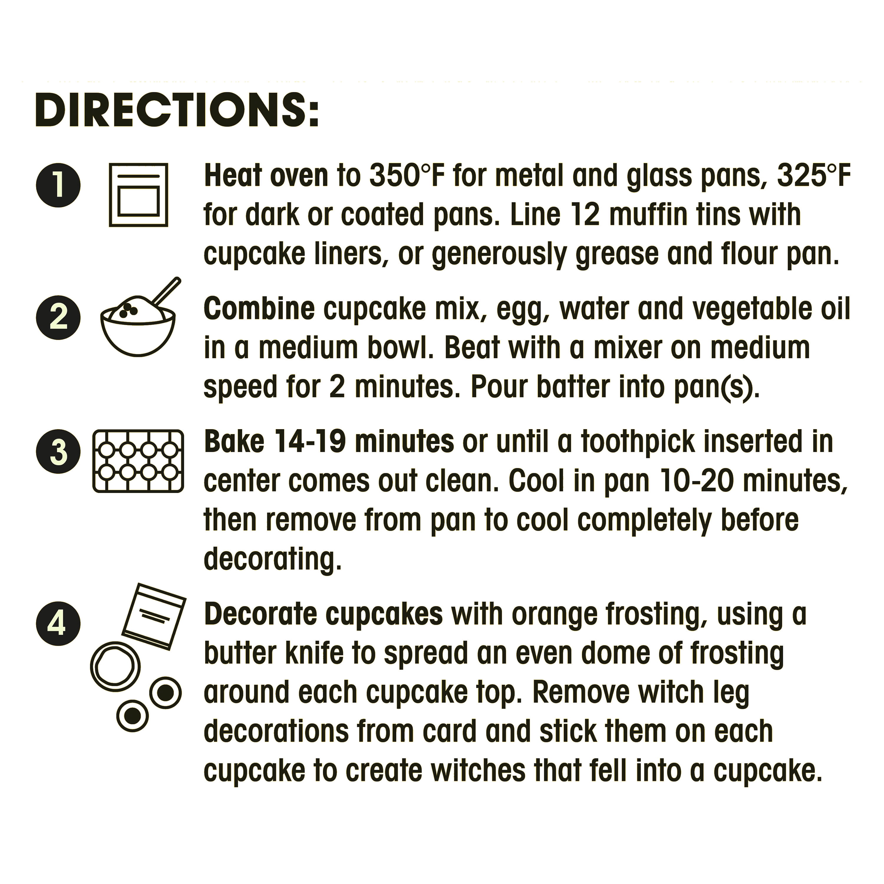 Great Value Upside Down Witch Halloween Cupcake Kit, 19.6 oz