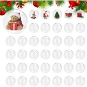 Set of 40 Acrylic Fillable Baubles Ball,Clear Plastic Ornaments Balls,DIY Craft Ball for Christmas Tree,Birthday Gift Decorations,for Wedding, Party and Home Decoration Ornaments (20mm)