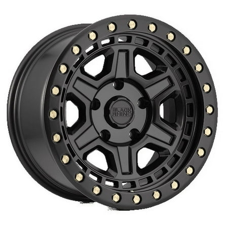 Black Rhino Aluminum Rim RENO 17X9in Matte Black with Brass Bolts Finish, 1790REN-26140M12