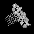 thumbnail image 4 of Bridal Wedding Flower Leaf Rhinestone Hair Comb Hair Accessories Soledad Peine, 4 of 8