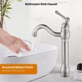 thumbnail image 2 of Brushed Nickel Bathroom Vessel Faucet 1Hole Sink Vanity Mixer Taps Single Handle, 2 of 9