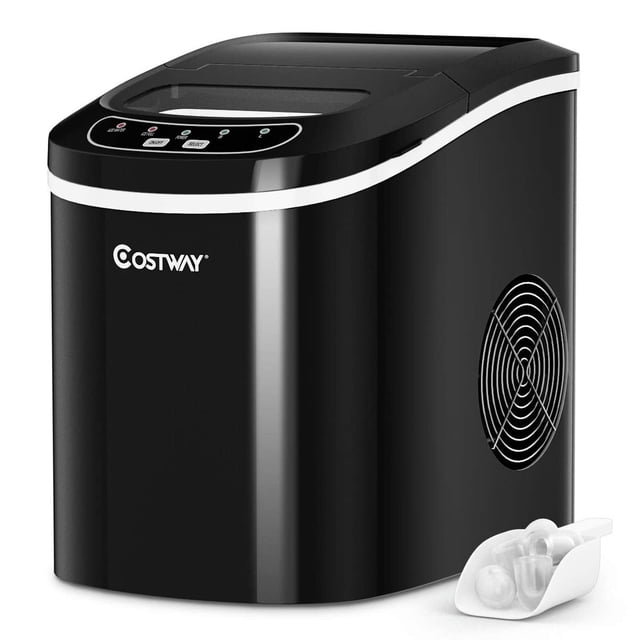 Máquina para hacer hielo COSTWAY encimera 26,5 libras/24 horas portátil negra