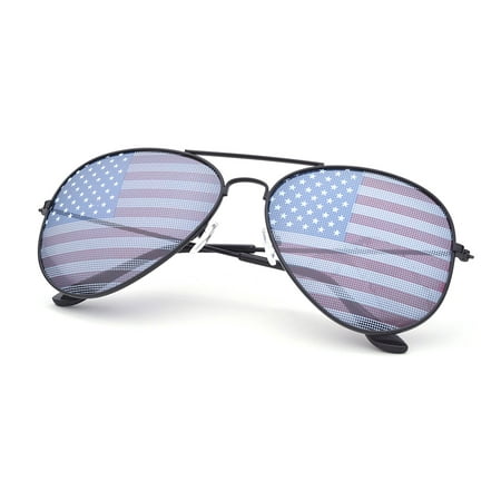Patriotic American Flag Aviator Style Sunglasses
