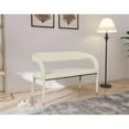thumbnail image 3 of Meridian Furniture Sylvester Cream Vegan Leather Bench, 3 of 17