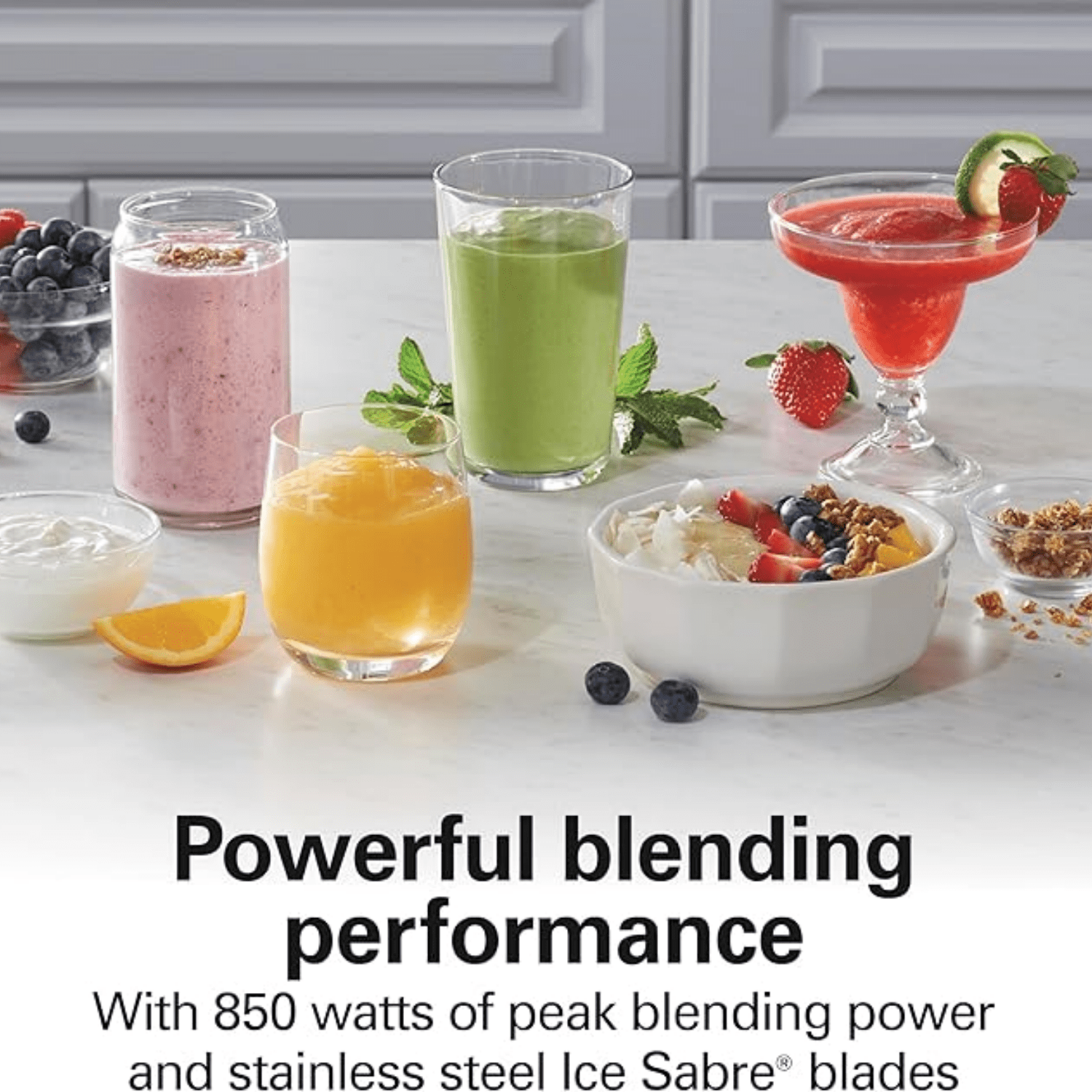 Beach Blender for Smoothies with 5 Functions Including Auto Smoothie Cycle, Wave Action System for Ultra Smooth Results, 850 Watts, 40oz  Glass Jar, Stainless Steel