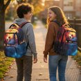 thumbnail image 3 of HELLHERO Soccer Water Fire Lightweight Kids Backpack with traspirante Breathable Book Bag, Breathable Strap 17 Inch Schoolbag for Middle High School Casual, 3 of 8