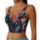 thumbnail image 2 of Fotbe Modern USA Deer Head Sujetador Deportivo Largo sin Aros para Mujer con Almohadillas y Soporte Medio, Transpirable y Absorbente, Camiseta Tipo Chaleco o Tank Top-XX-Large, 2 of 8